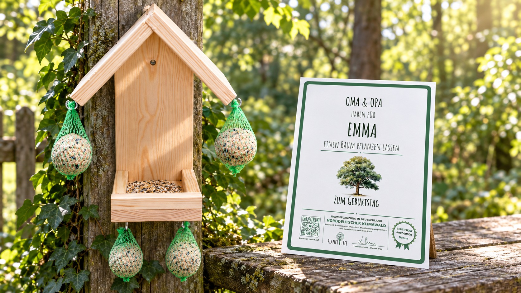 Futterhaus aus Holz – Geschenk für Vogelfreunde mit Garten oder Balkon