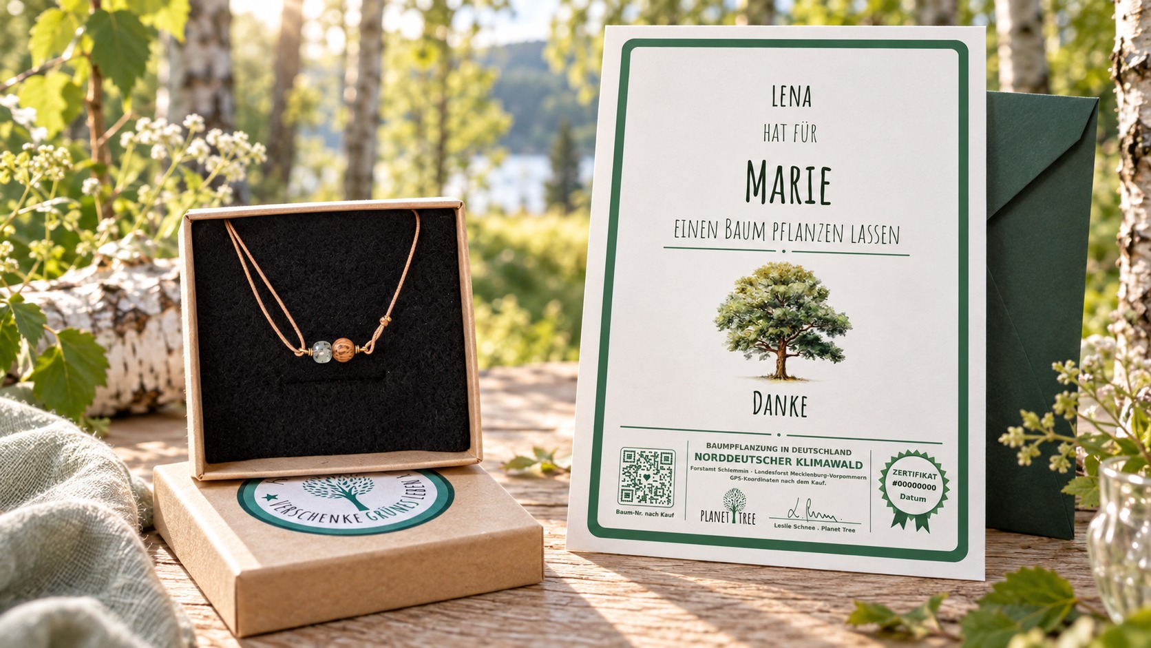 Armbändchen Weinstock Prehinit – Kleines Dankeschön für eine naturverbundene Freundin